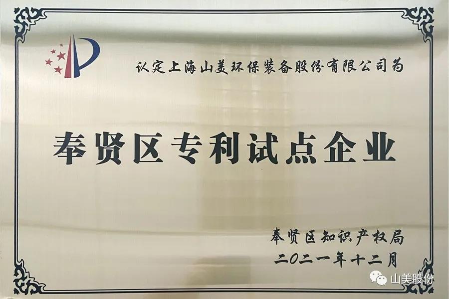 榮譽接踵而至，上海山美股份再獲表彰：獲評為上海市奉賢區(qū)試點企業(yè)